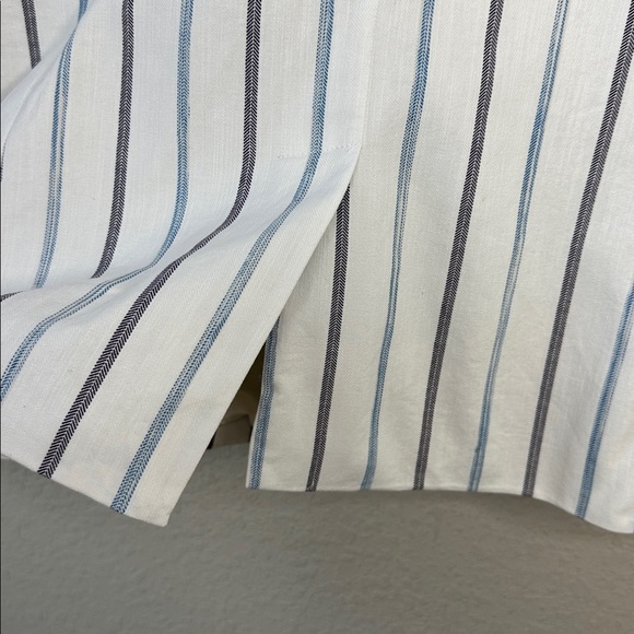 Talbots Women's Cinched Cuff Blazer White Black Stripe Cotton Size 16 - Picture 10 of 16